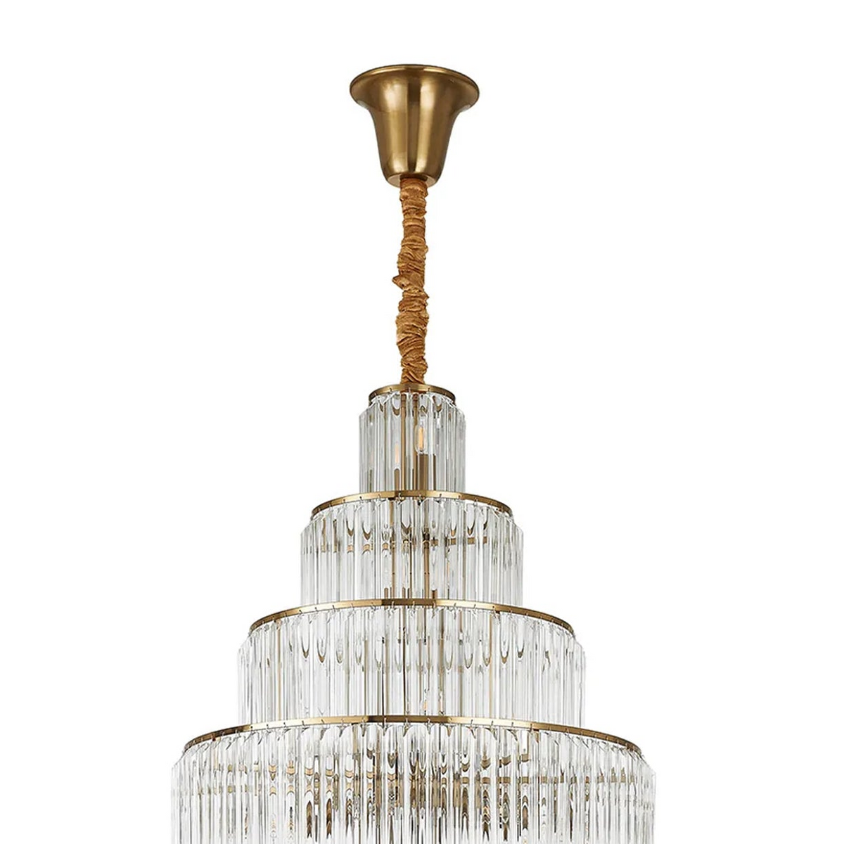 Kentisbeare 900mm Diamond Chandelier in Brass & Clear Glass