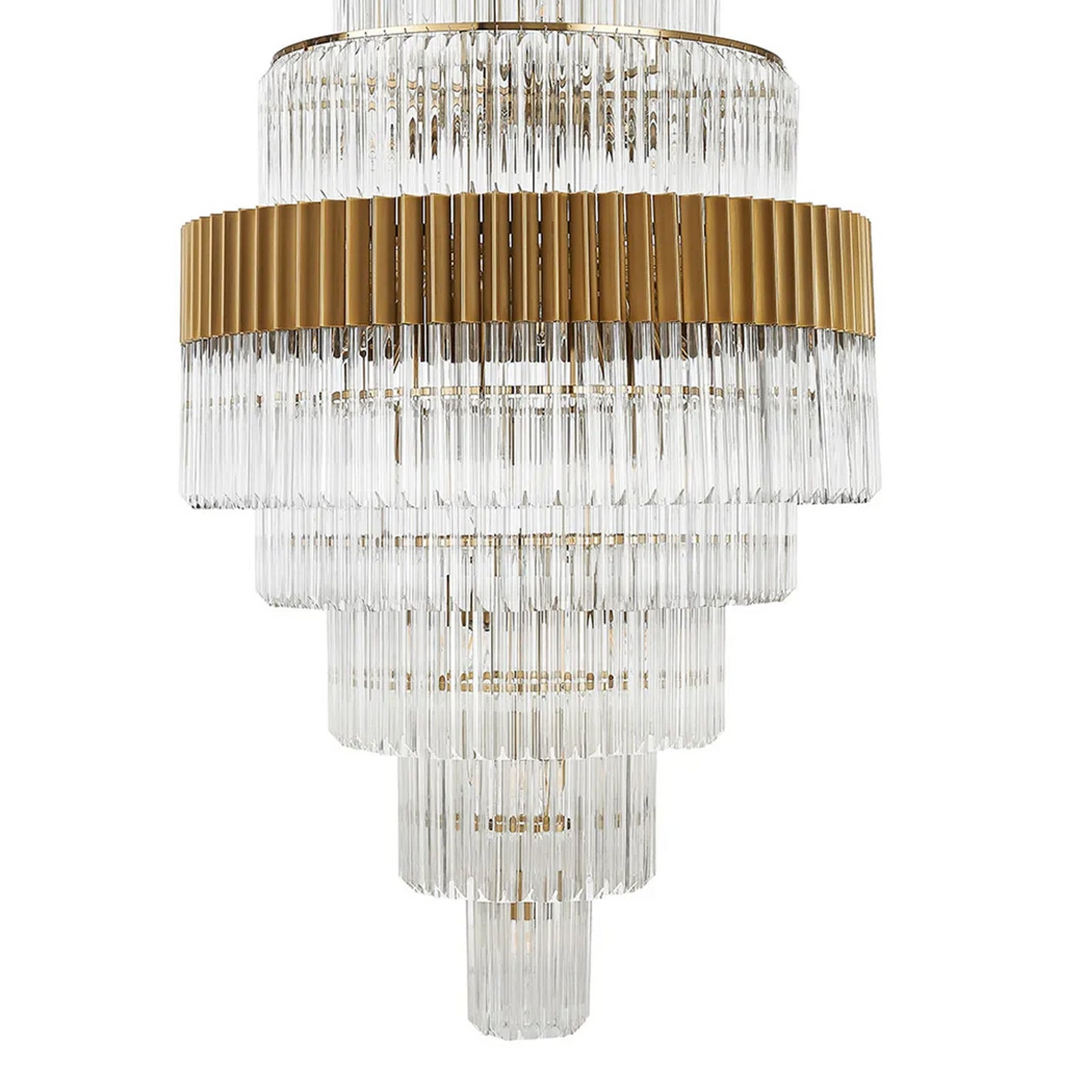 Kentisbeare 900mm Diamond Chandelier in Brass & Clear Glass