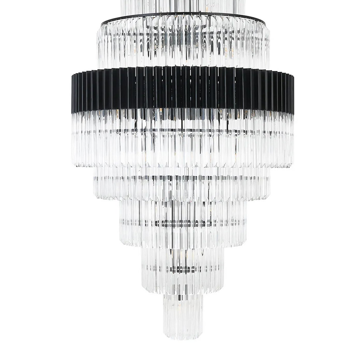 Kentisbeare 900mm Diamond Chandelier in Matt Black & Clear Glass