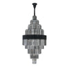 Kentisbeare 900mm Diamond Chandelier in Matt Black & Smoked Glass