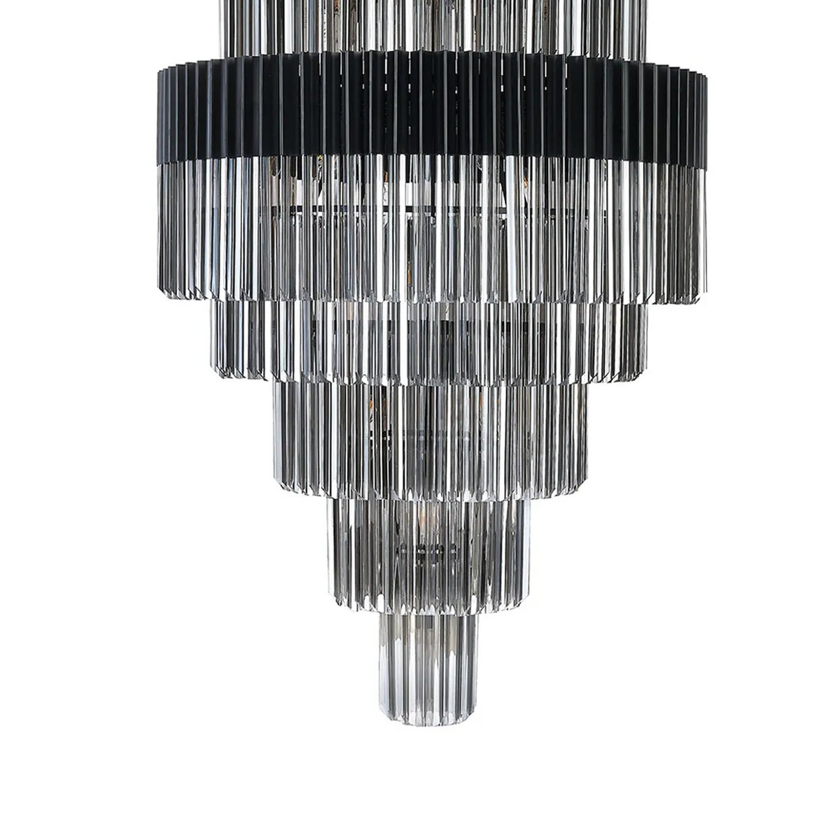 Kentisbeare 900mm Diamond Chandelier in Matt Black & Smoked Glass