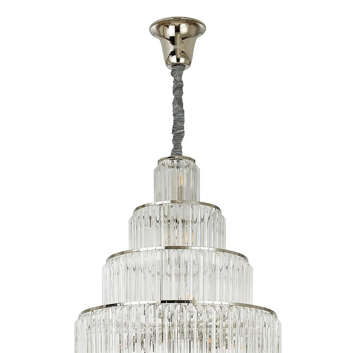 Kentisbeare 900mm Diamond Chandelier in Polished Nickel & Clear Glass