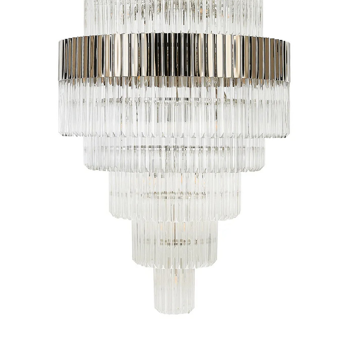 Kentisbeare 900mm Diamond Chandelier in Polished Nickel & Clear Glass