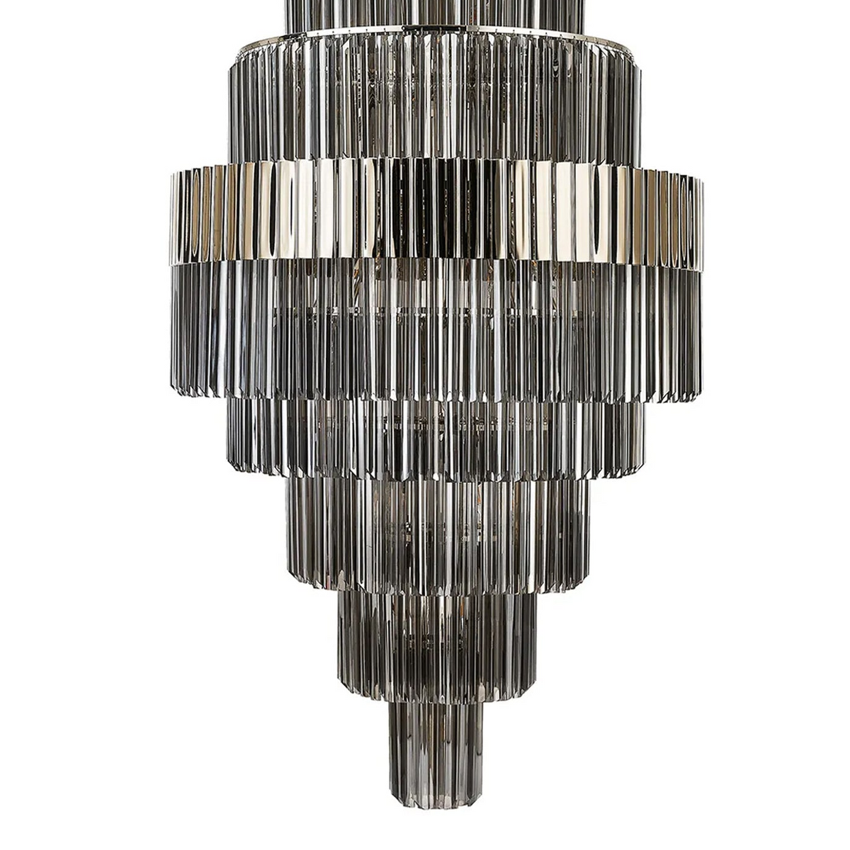 Kentisbeare 900mm Diamond Chandelier in Polished Nickel & Smoked Glass