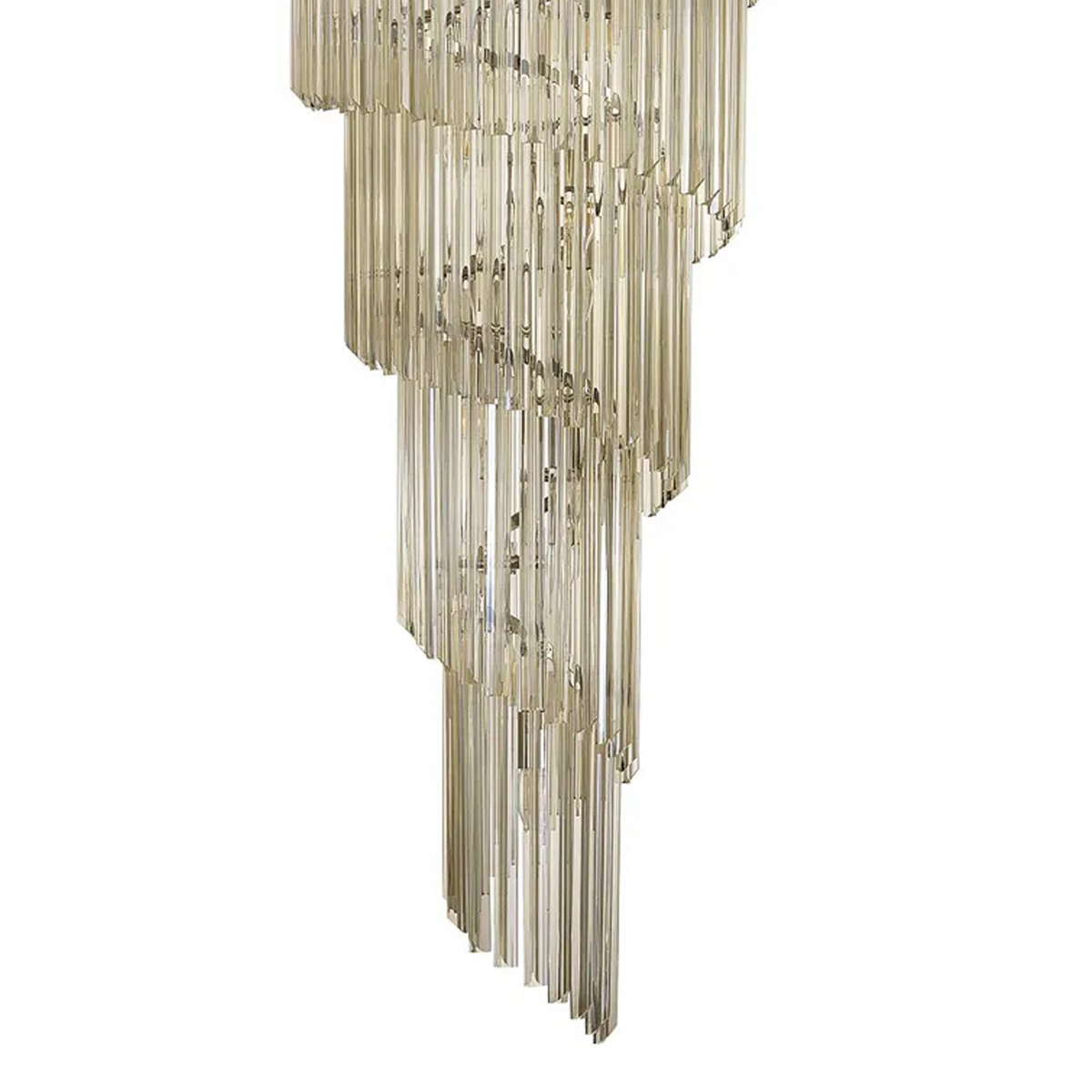 Kentisbeare 700mm 5 Tier Chandelier in Polished Nickel & Cognac Glass