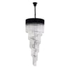 Kentisbeare 700mm 5 Tier Chandelier in Matt Black & Clear Glass