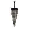 Kentisbeare 700mm 5 Tier Chandelier in Matt Black & Smoked Glass