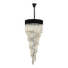 Kentisbeare 700mm 5 Tier Chandelier in Matt Black & Cognac Glass