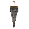 Kentisbeare 900mm 7 Tier Chandelier in Brass & Smoked Glass