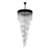 Kentisbeare 900mm 7 Tier Chandelier in Matt Black & Clear Glass