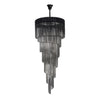 Kentisbeare 900mm 7 Tier Chandelier in Matt Black & Smoked Glass