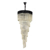 Kentisbeare 900mm 7 Tier Chandelier in Matt Black & Cognac Glass