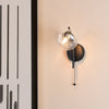 Ede Switched Wall Light in Matt Black with Moulded Glass Shade