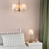Elara Three Arm Pendant in Antique Bronze with Pleated Linen Shade