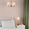 Elara Three Arm Pendant in Antique Bronze with Tapered Linen Shade
