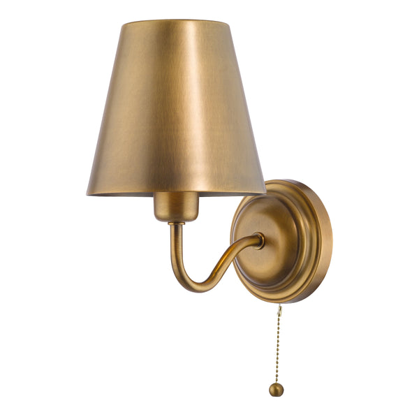 Elara Switched Wall Light in Antique Bronze with Bronze Metal Shade