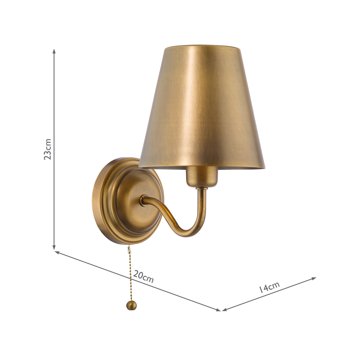 Elara Switched Wall Light in Antique Bronze with Bronze Metal Shade