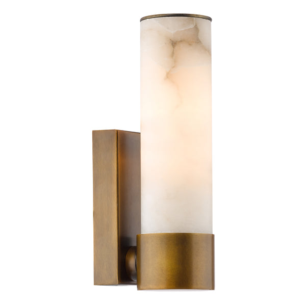 Eneco IP44 Antique Bronze Wall Light with Natural Alabaster Shade