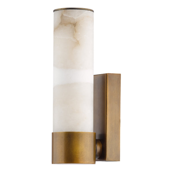 Eneco IP44 Antique Bronze Wall Light with Natural Alabaster Shade