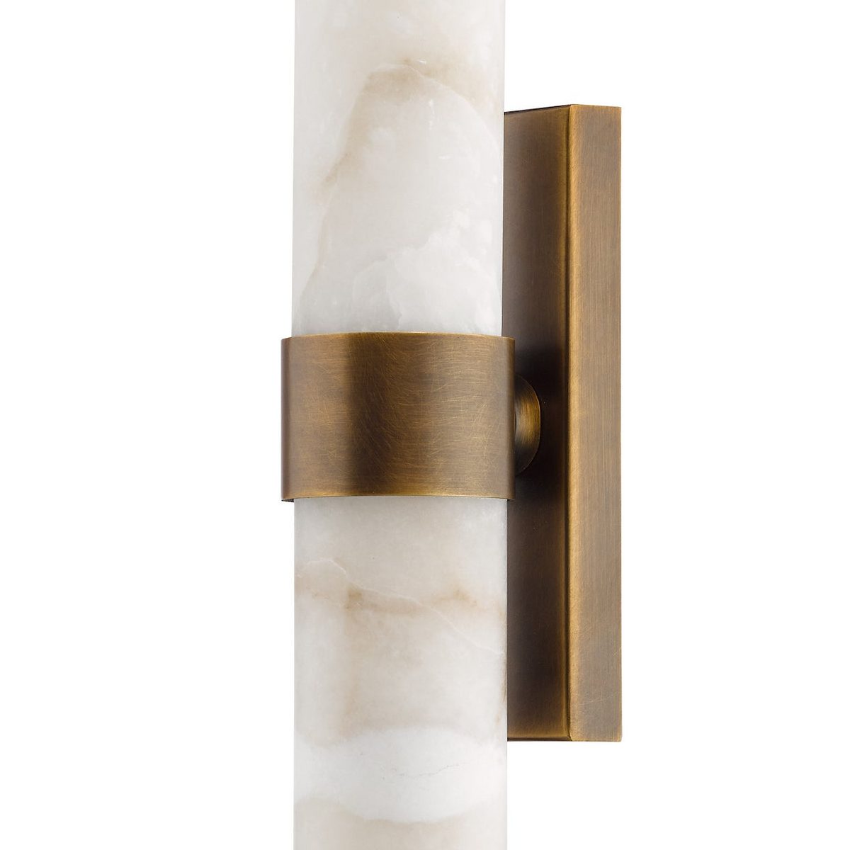 Eneco IP44 Antique Bronze Up & Down Wall Light with Natural Alabaster Shades