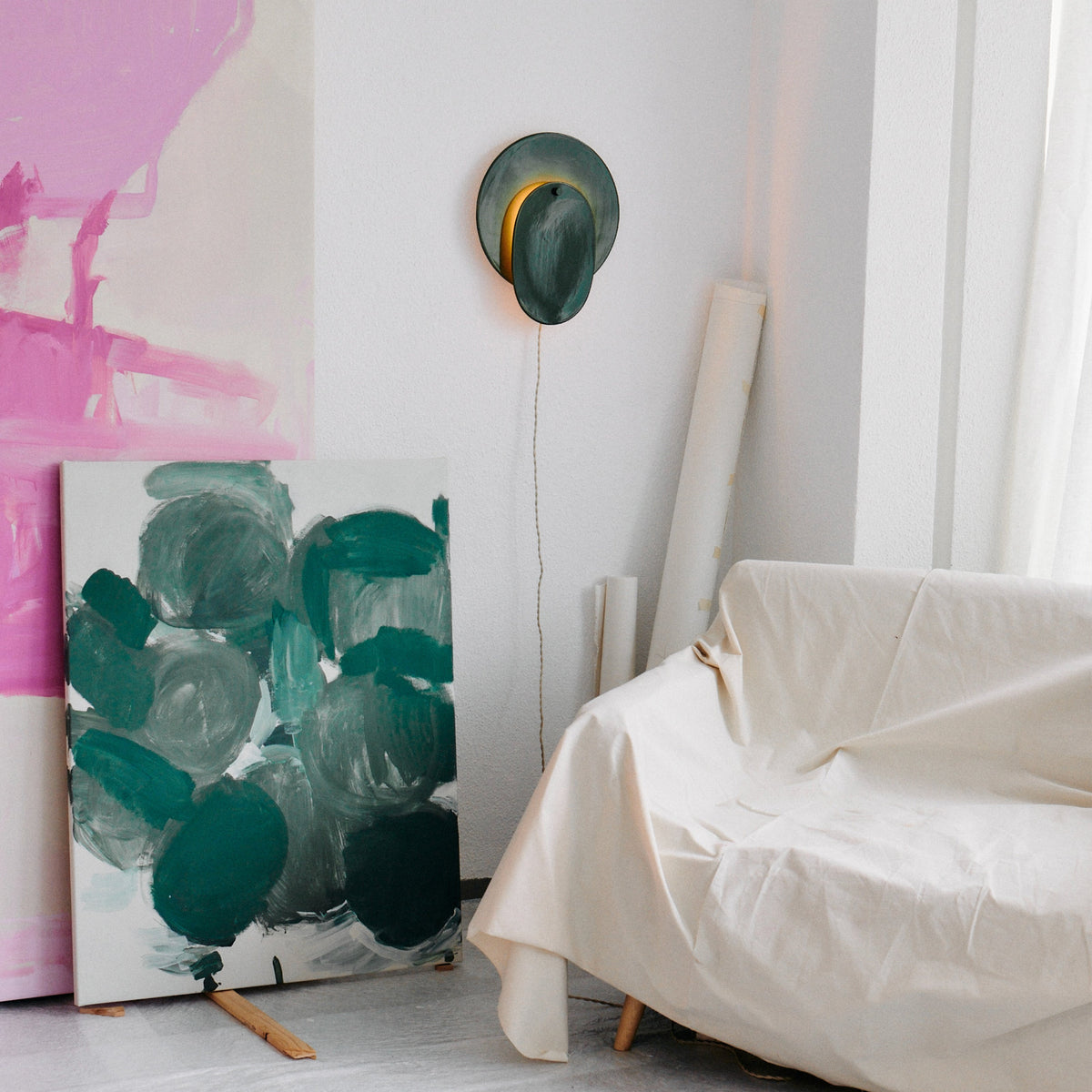Nebula Ceramic Wall Lamp No.1 in Dark Green