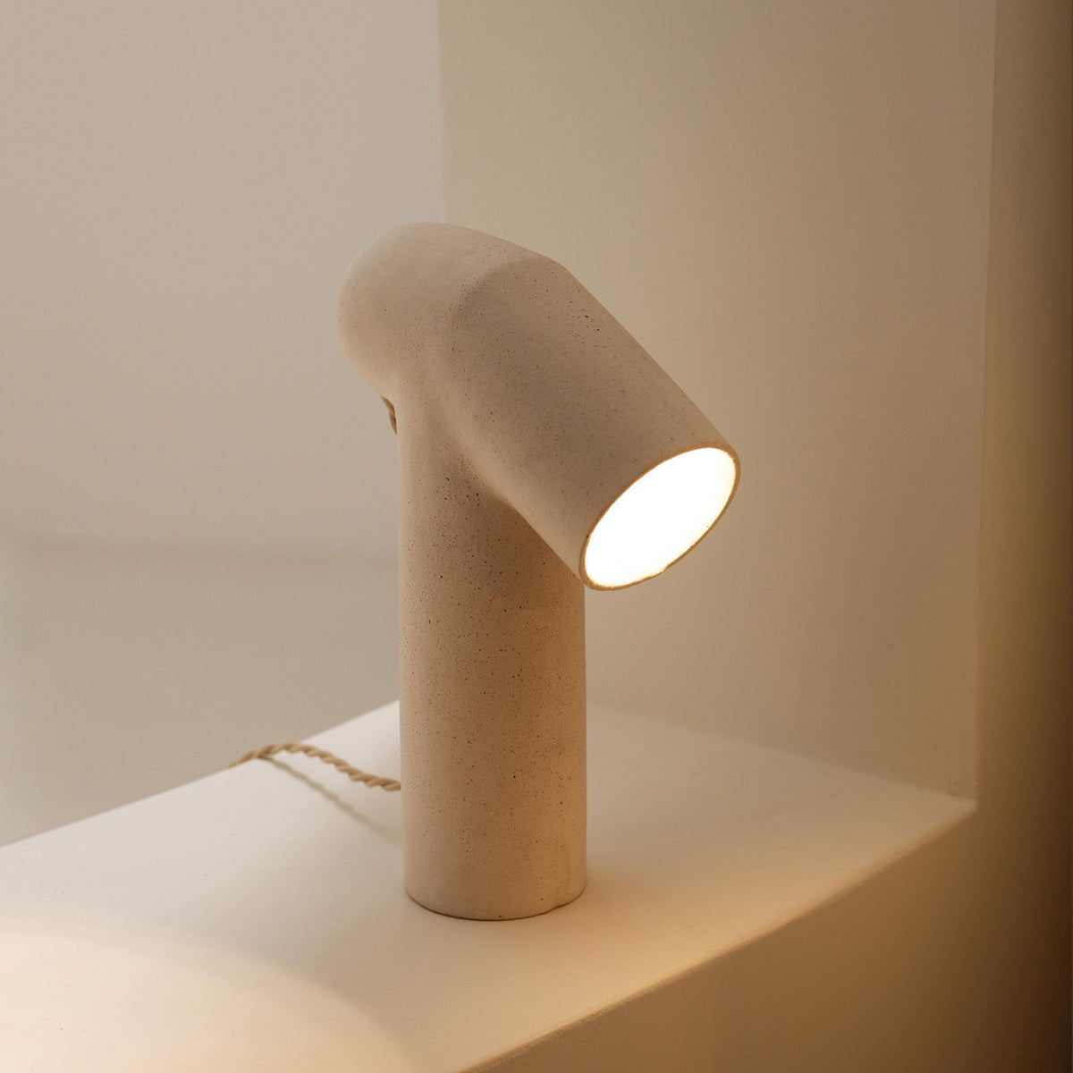 Maia Ceramic Table Lamp In Beige