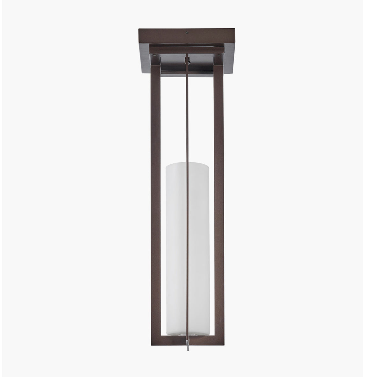 Pendant Lamp in Bronze Cage with Etched Glass Diffuser