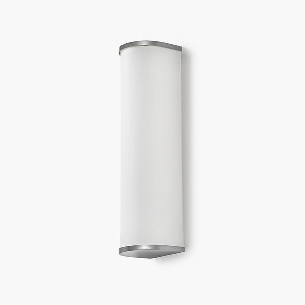 Camu Small Wall Light in Nickel with Etched Glass Shade