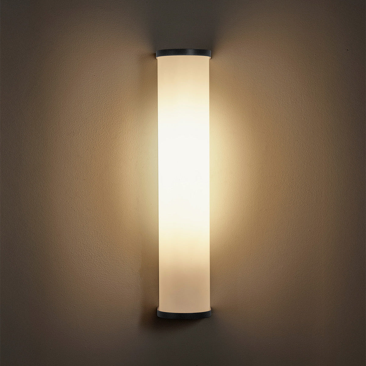 Camu Small Wall Light in Nickel with Etched Glass Shade