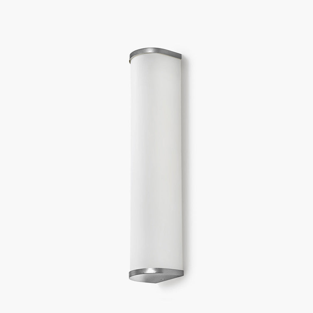 Camu Large Wall Light in Nickel with Etched Glass Shade