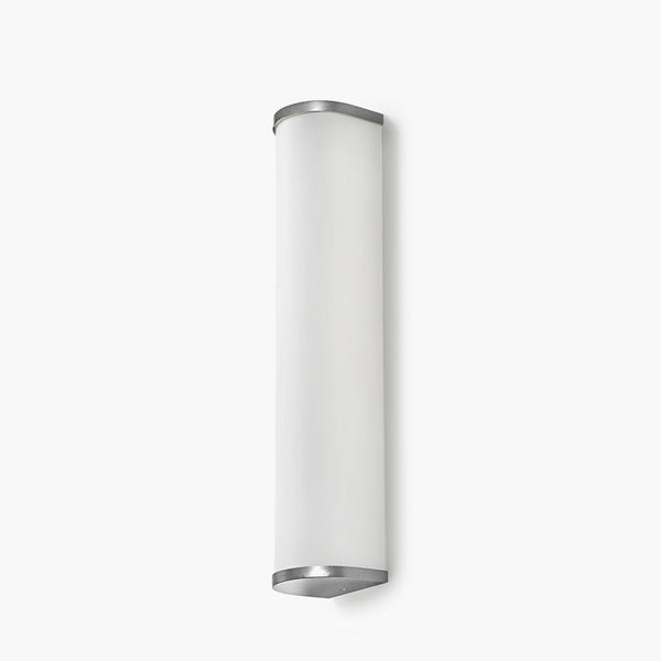 Camu Large Wall Light in Nickel with Etched Glass Shade
