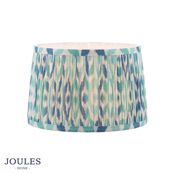Folly 25cm Tapered Pleated Cotton Drum Shade in Blue