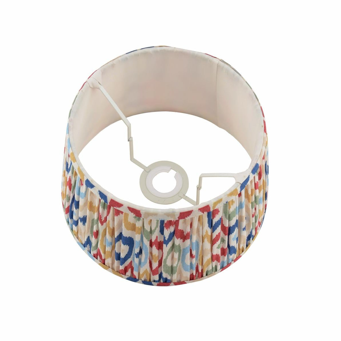 Joules Folly 25cm tapered pleated multi colour cotton drum shade viewed from above