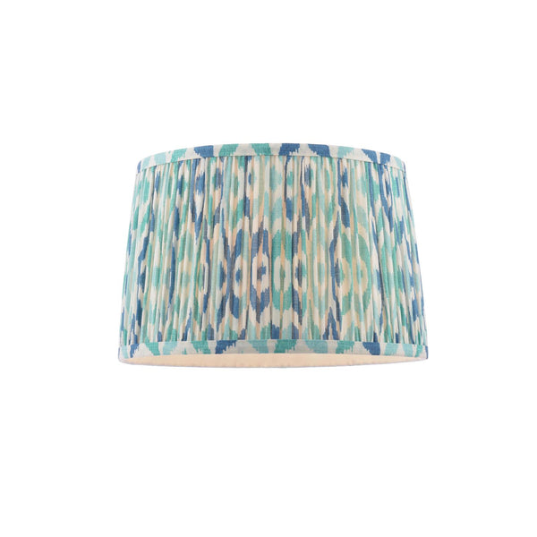 Folly 30cm Tapered Pleated Cotton Drum Shade in Blue