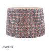 Folly 40cm Tapered Pleated Cotton Drum Shade in Blue & Red