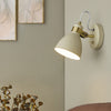 Frederick Single Wall Spotlight in Cream and Antique Brass