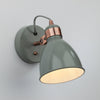 Frederick Single Wall Spotlight in Gloss Grey and Copper
