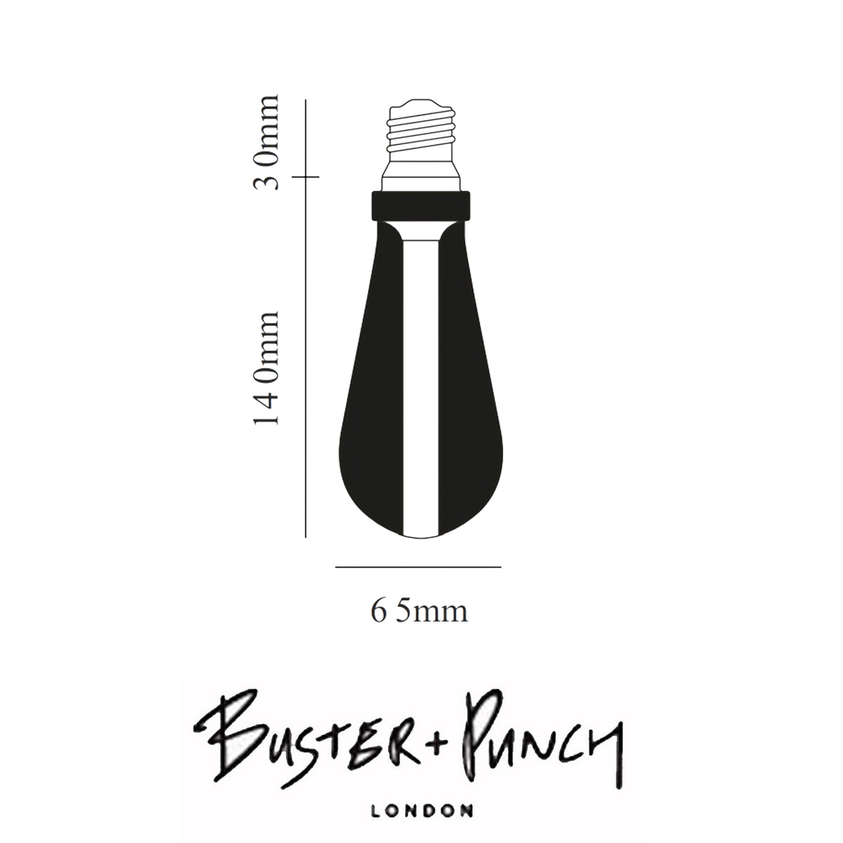 Buster Bulb 2w E27 Teardrop Crystal Dimmable 100 Lumen 2700 Kelvin