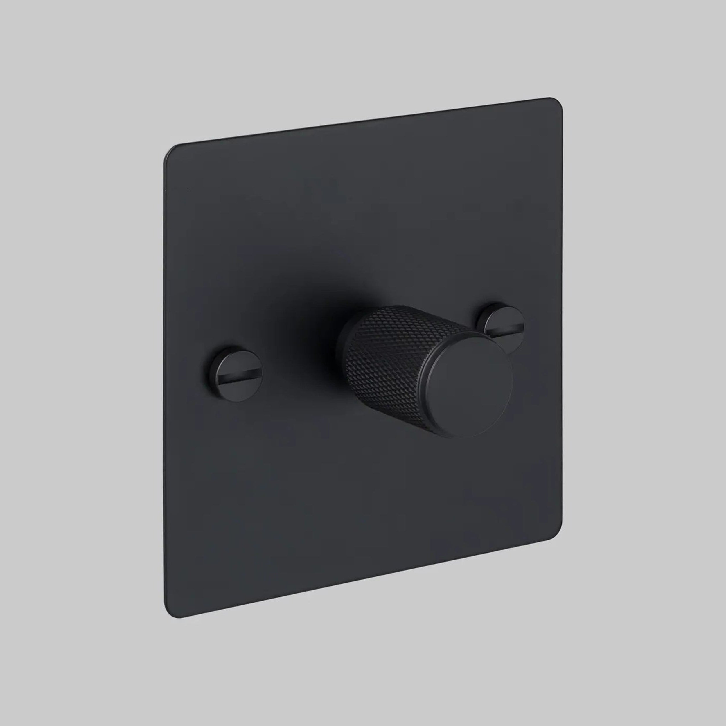 One Gang 2 Way Dimmer Light Switch in Black with Cross Cut Knurled Kno ...