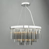 Giovana Smoked Crystal Glass and Chrome Chandelier Pendant
