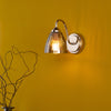 Glynis Wall Light in Polished Nickel with Smoked Ribbed Glass