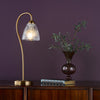 Glynis Table Lamp in Antique Bronze with Clear Ribbed Glass