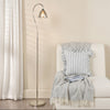 Glynis Floor Lamp in Polished Nickel with Smoked Ribbed Glass