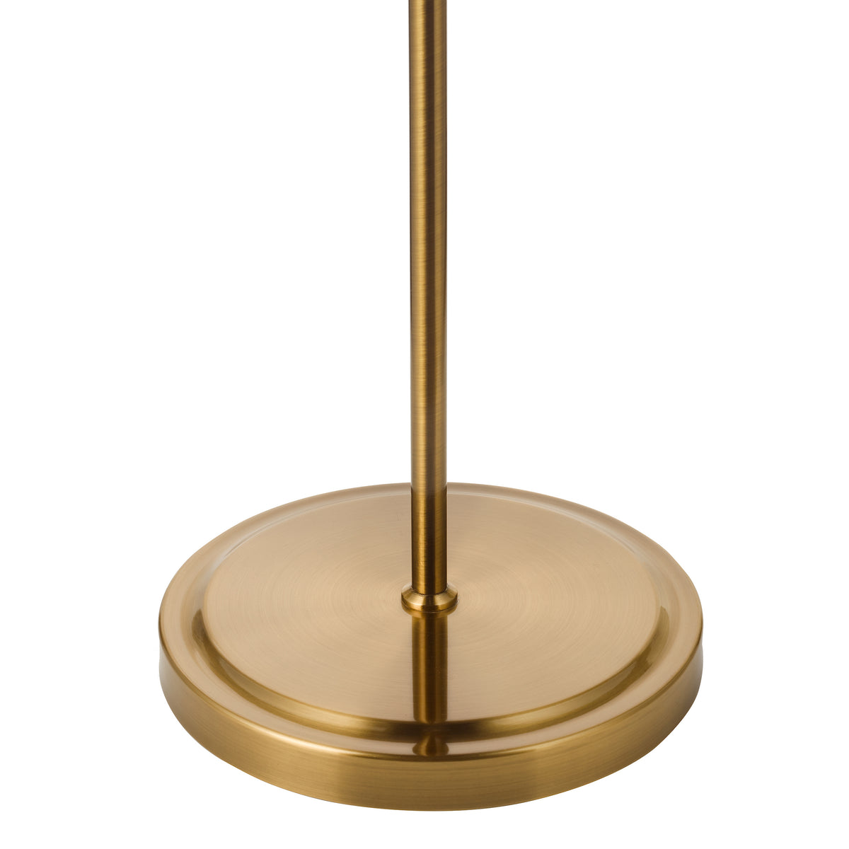 Close-up of a gold lamp base and pole