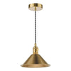 Hadano Single Drop Pendant In Natural Brass with Aged Brass Shade