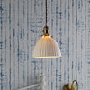 Hadano Single Drop Pendant In Natural Brass with Ceramic Domed Shade