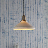 Hadano Single Drop Pendant In Natural Brass with Ceramic Shallow Shade
