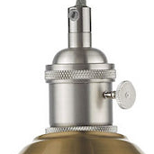 Hadano Single Drop Pendant In Antique Chrome with Aged Brass Shade