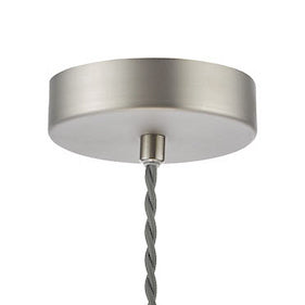 Hadano Single Drop Pendant In Antique Chrome with Aged Brass Shade