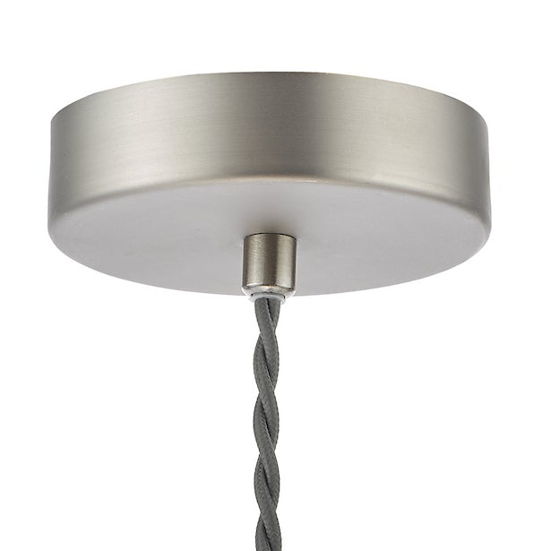 Hadano Single Drop Pendant In Antique Chrome with Clear Flared Glass Shade